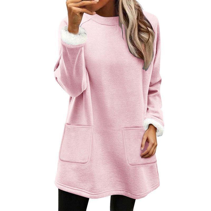 Relaxed-fit Fleece-lined Mid-length Hoodie with Pockets
