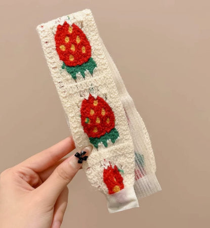 Knitted Embroidered Hook Loop Hair Headband for Comfort