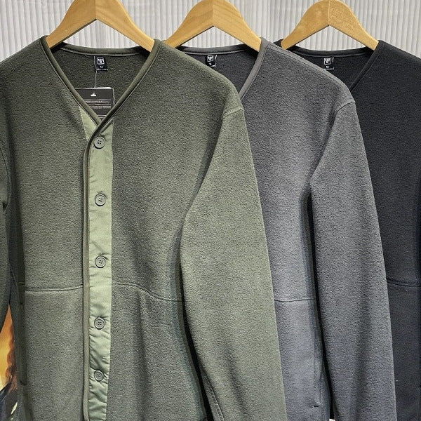 Collarless Casual Cardigan Sweatshirt for Effortless Layering
