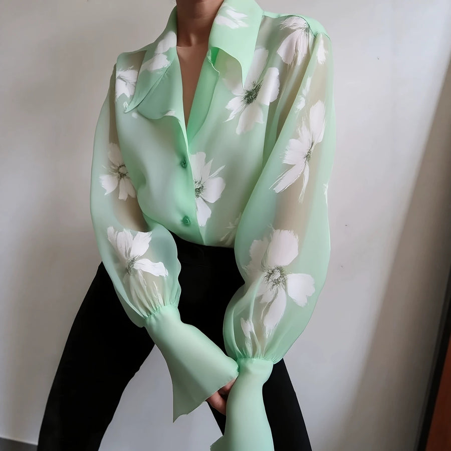 Elegant Floral-print Blouse for Women - Chic & Stylish