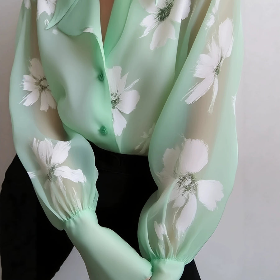 Elegant Floral-print Blouse for Women - Chic & Stylish