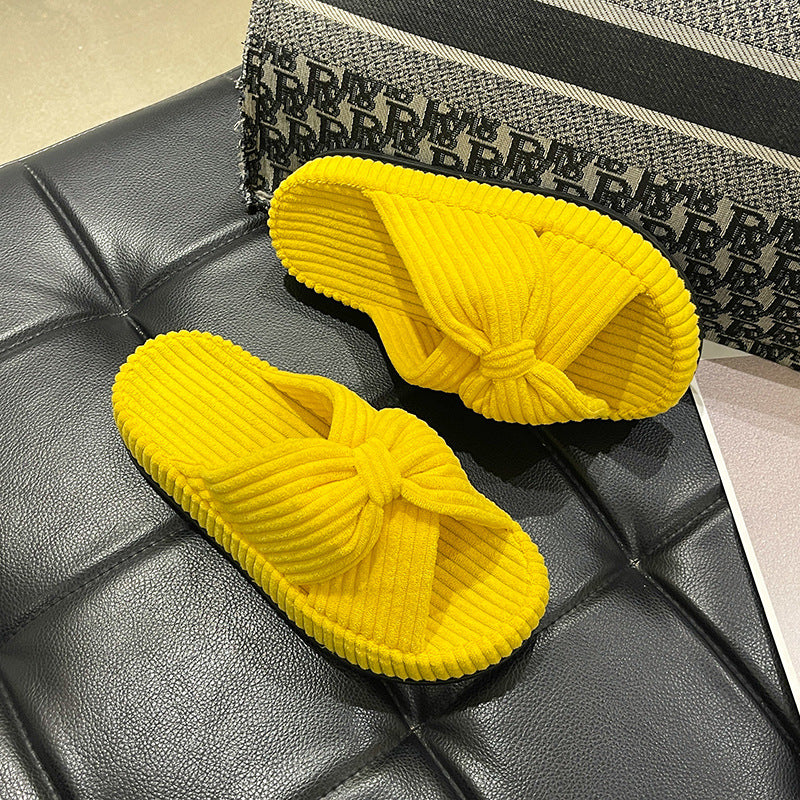 Womens Cross-strap Flat Slide Sandals with Yoga Strap