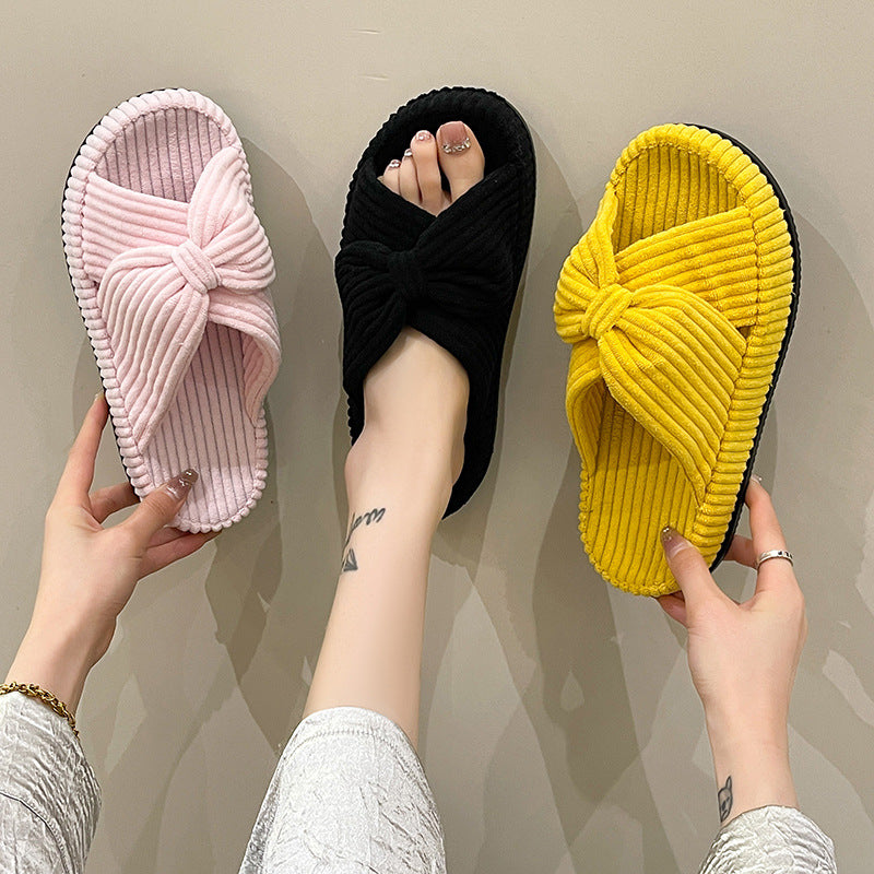 Womens Cross-strap Flat Slide Sandals with Yoga Strap