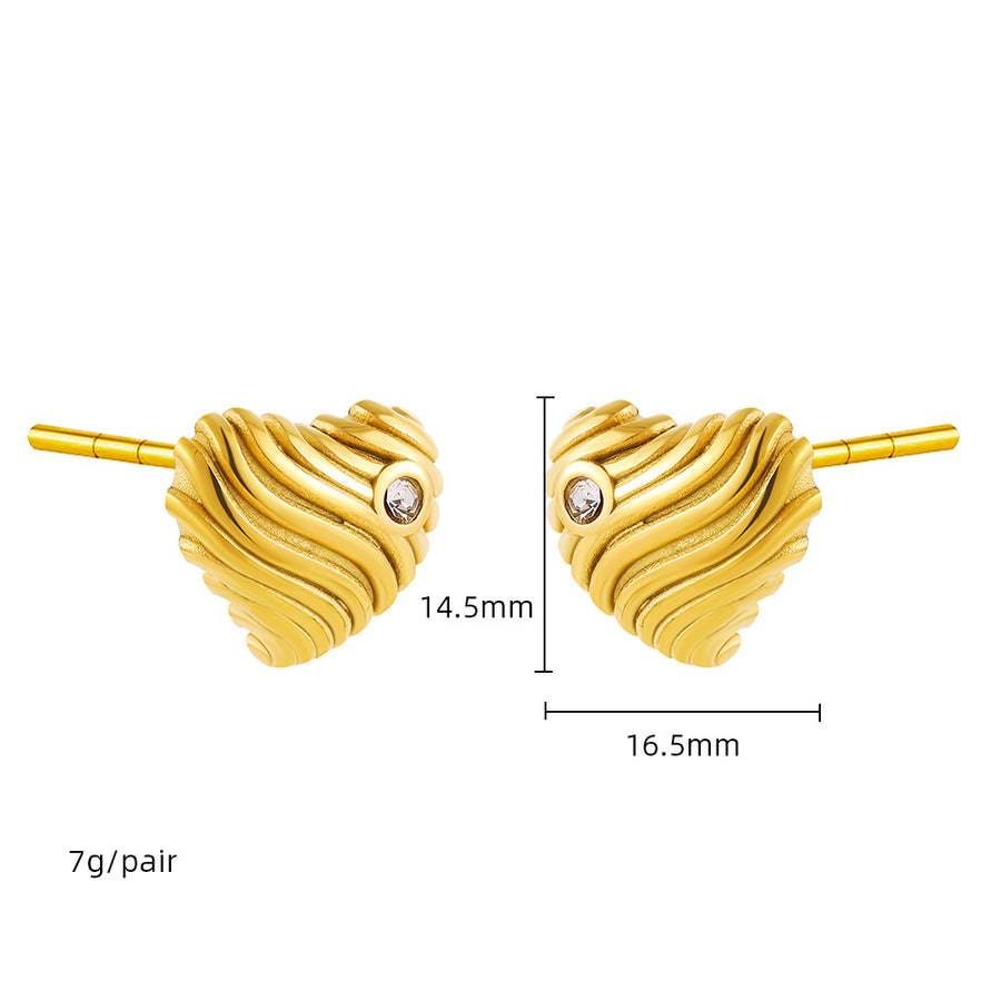 Golden Series Instagram-Style Striped Textured Earrings