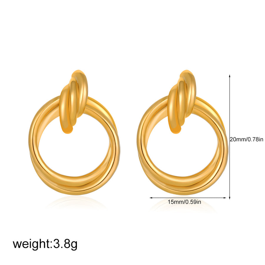 Golden Series Instagram-Style Striped Textured Earrings
