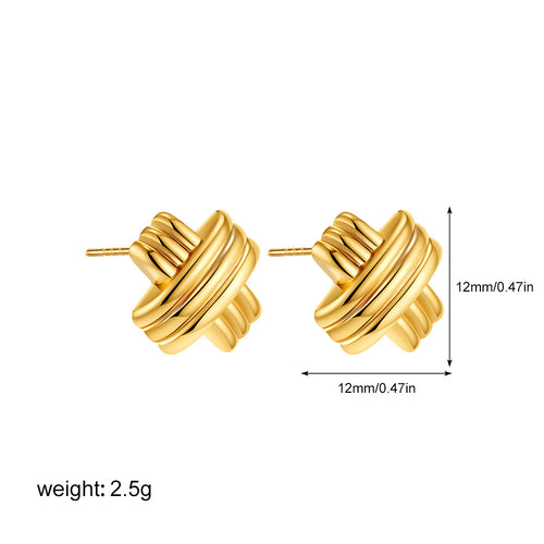Golden Series Instagram-Style Striped Textured Earrings