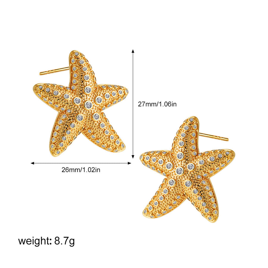 Golden Series Instagram-Style Striped Textured Earrings