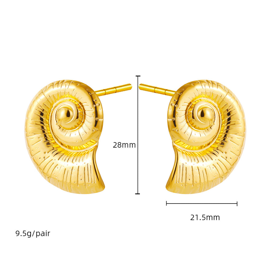Golden Series Instagram-Style Striped Textured Earrings