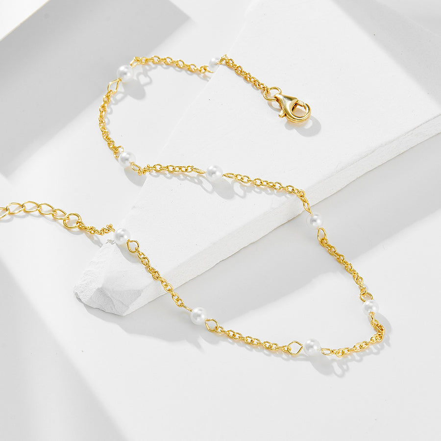 Womens Summer Pearl Beach Anklet for Elegant Style