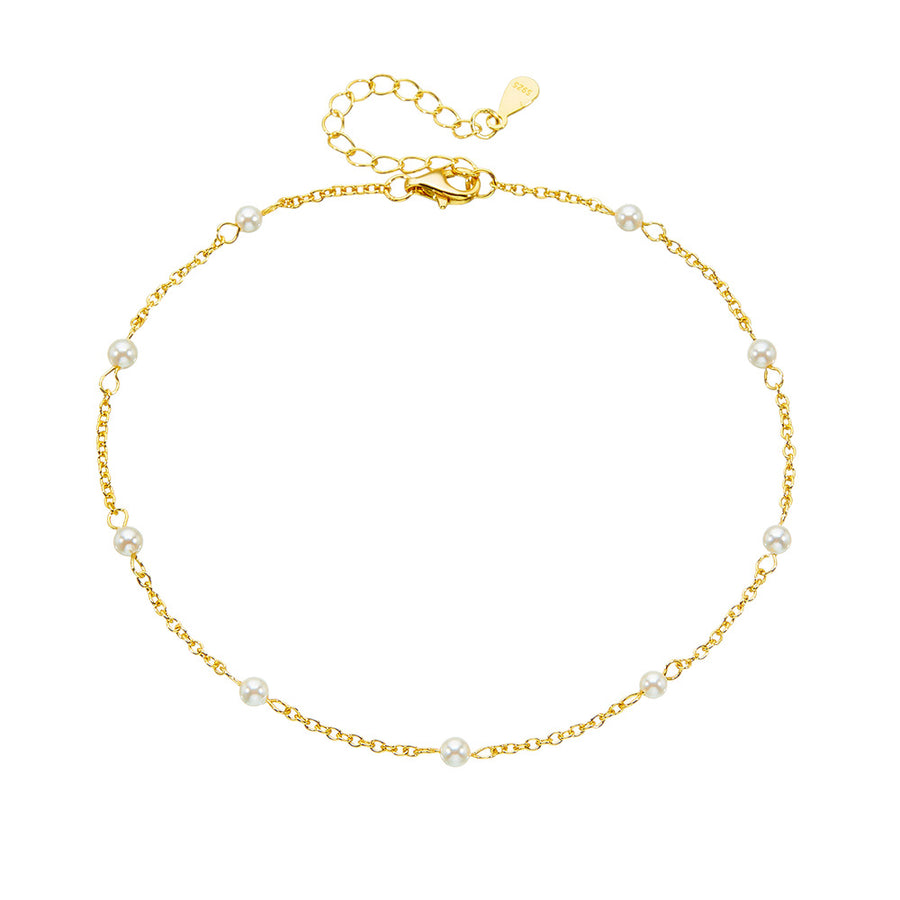 Womens Summer Pearl Beach Anklet for Elegant Style