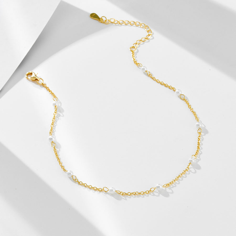 Womens Summer Pearl Beach Anklet for Elegant Style