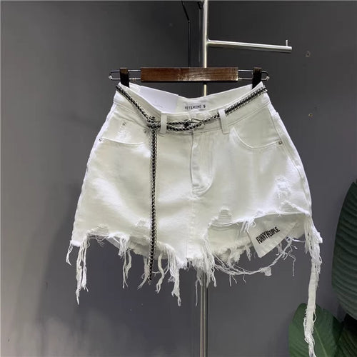 Raw-edged Irregular Denim Skirt for Trendy Style
