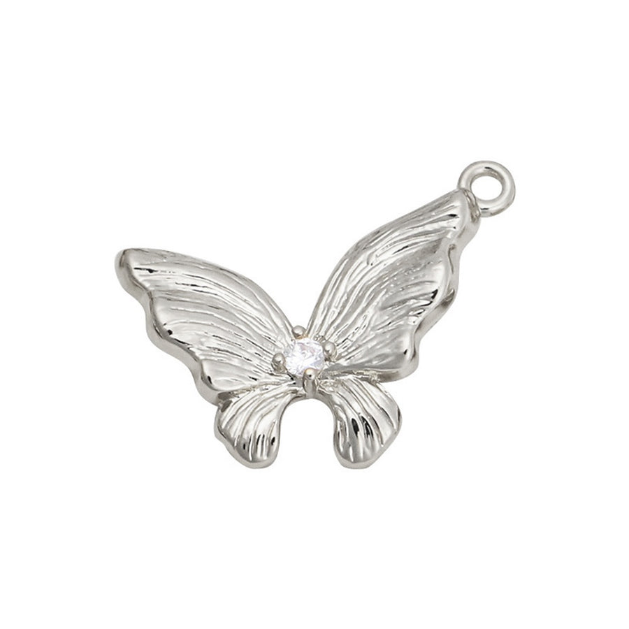 Real Gold Fine-grain Three-dimensional Butterfly Pendant