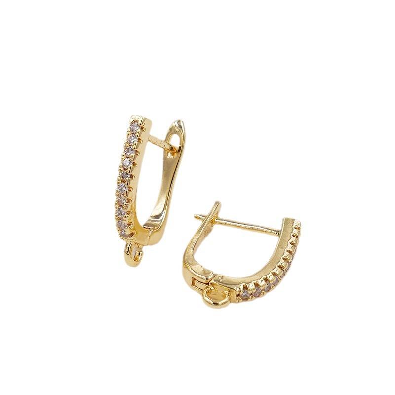 Elegant Copper Earrings - 18K Gold-plated with Zircon Hoops