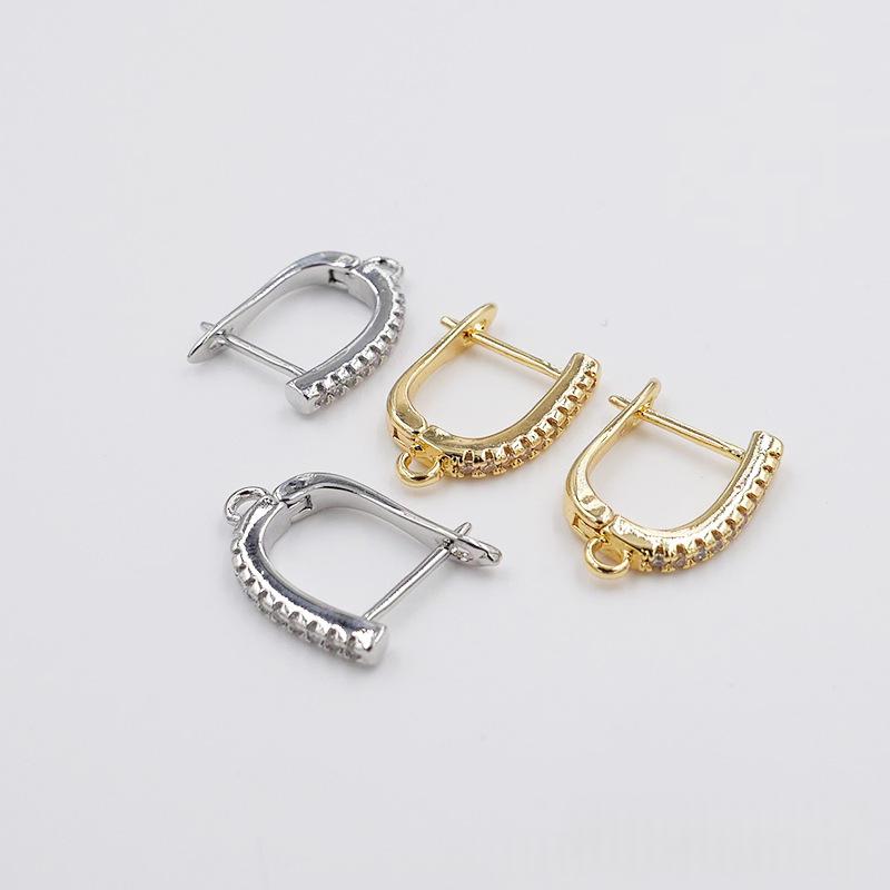 Elegant Copper Earrings - 18K Gold-plated with Zircon Hoops