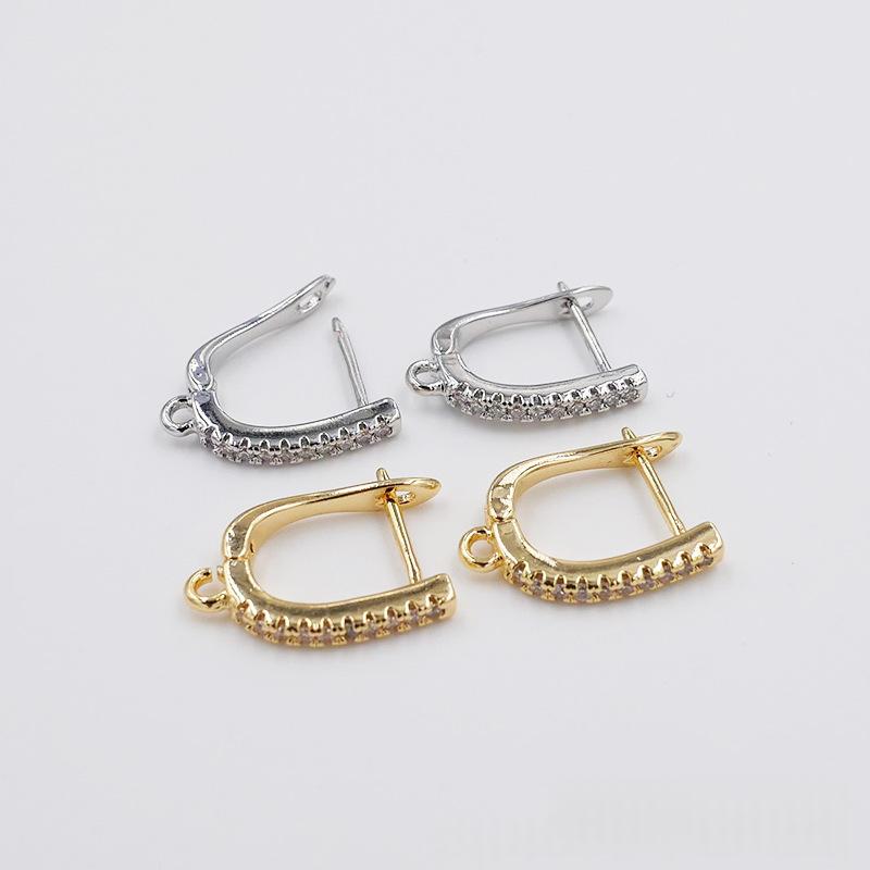 Elegant Copper Earrings - 18K Gold-plated with Zircon Hoops