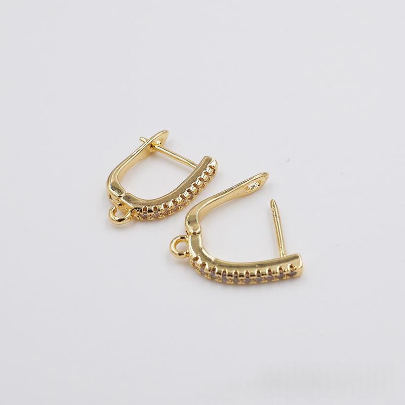 Elegant Copper Earrings - 18K Gold-plated with Zircon Hoops