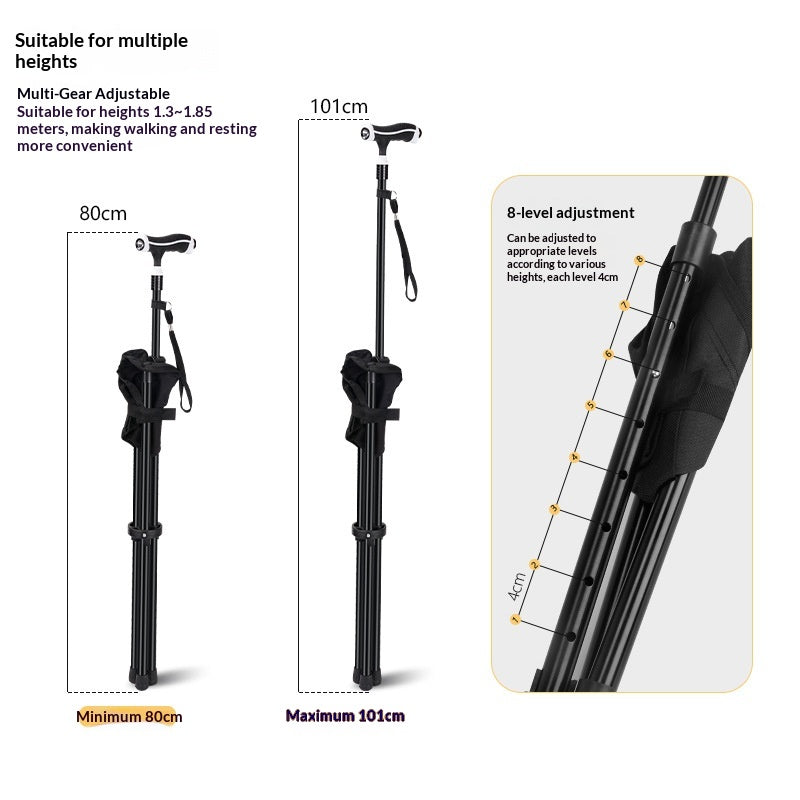 Outdoor Hiking Trekking Pole for Elderly with Stool