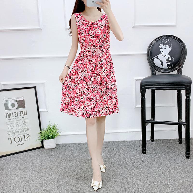 Off-white Sleeveless Cotton Silk Nightdress for Women