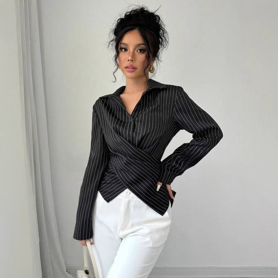 Stylish and Elegant Long-sleeve Button-down Blouse for Women