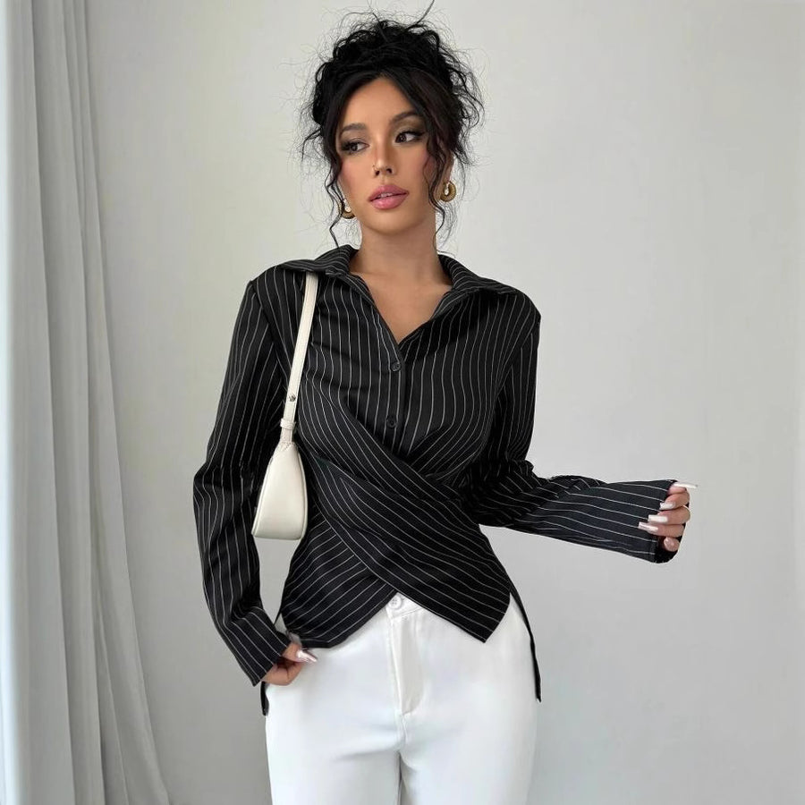 Stylish and Elegant Long-sleeve Button-down Blouse for Women