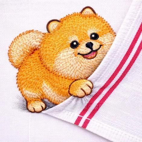 Kitchen Hand Towel with Adorable Animal Embroidery
