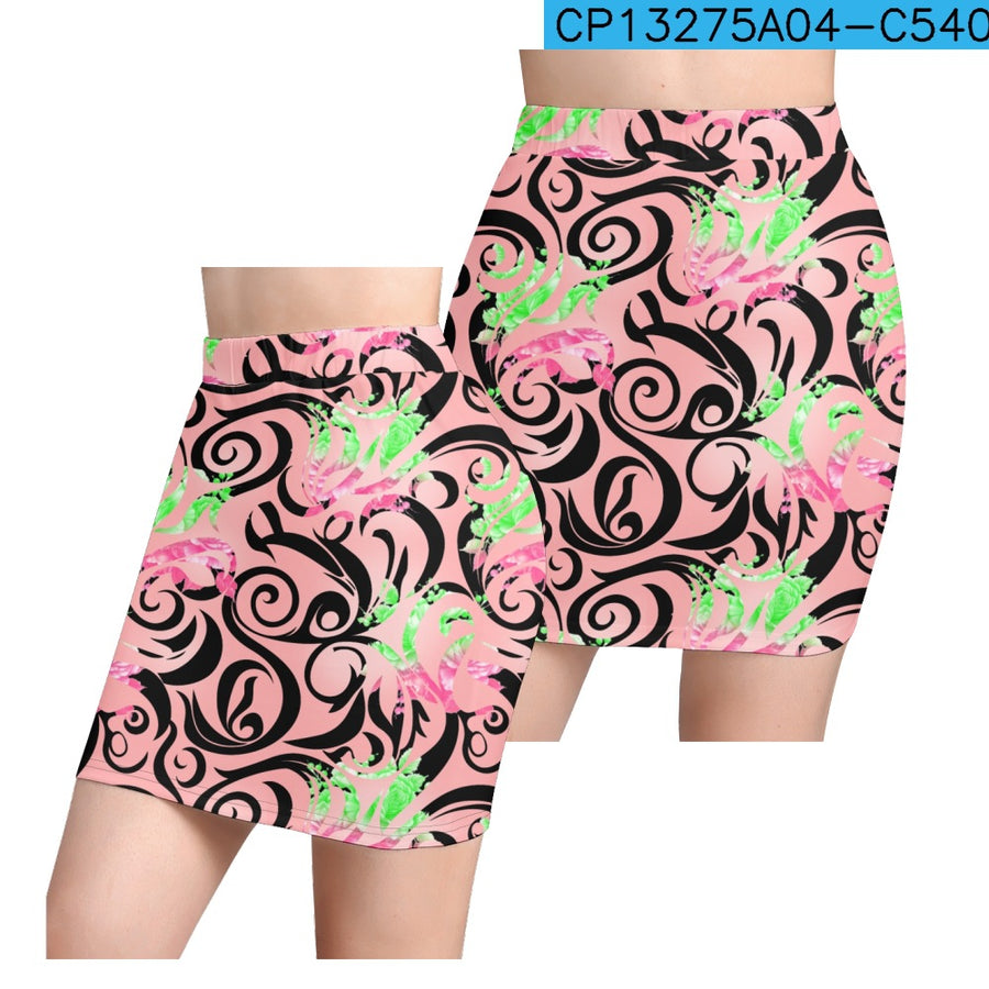 Womens Digital Print Bodycon Maxi Skirt - Trendy Style
