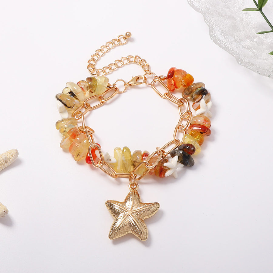 Summer Beach-Style Ombre Beaded Double-Layer Bracelet