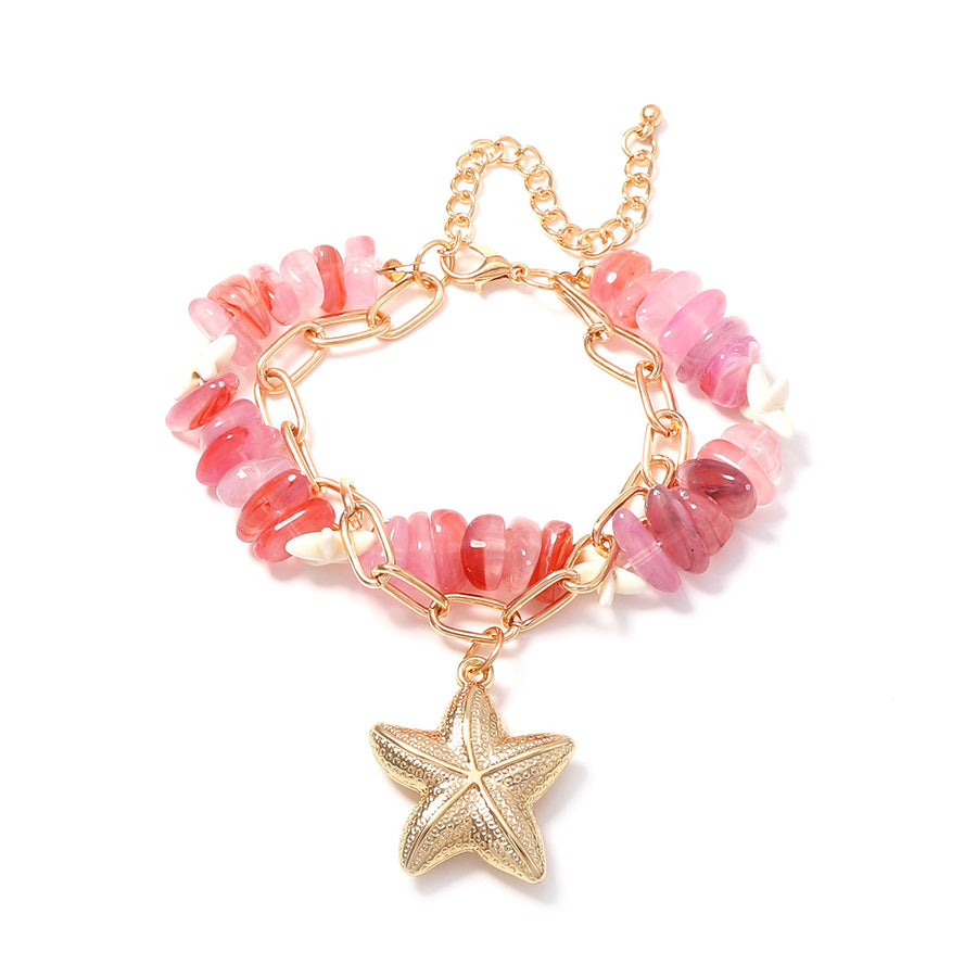 Summer Beach-Style Ombre Beaded Double-Layer Bracelet