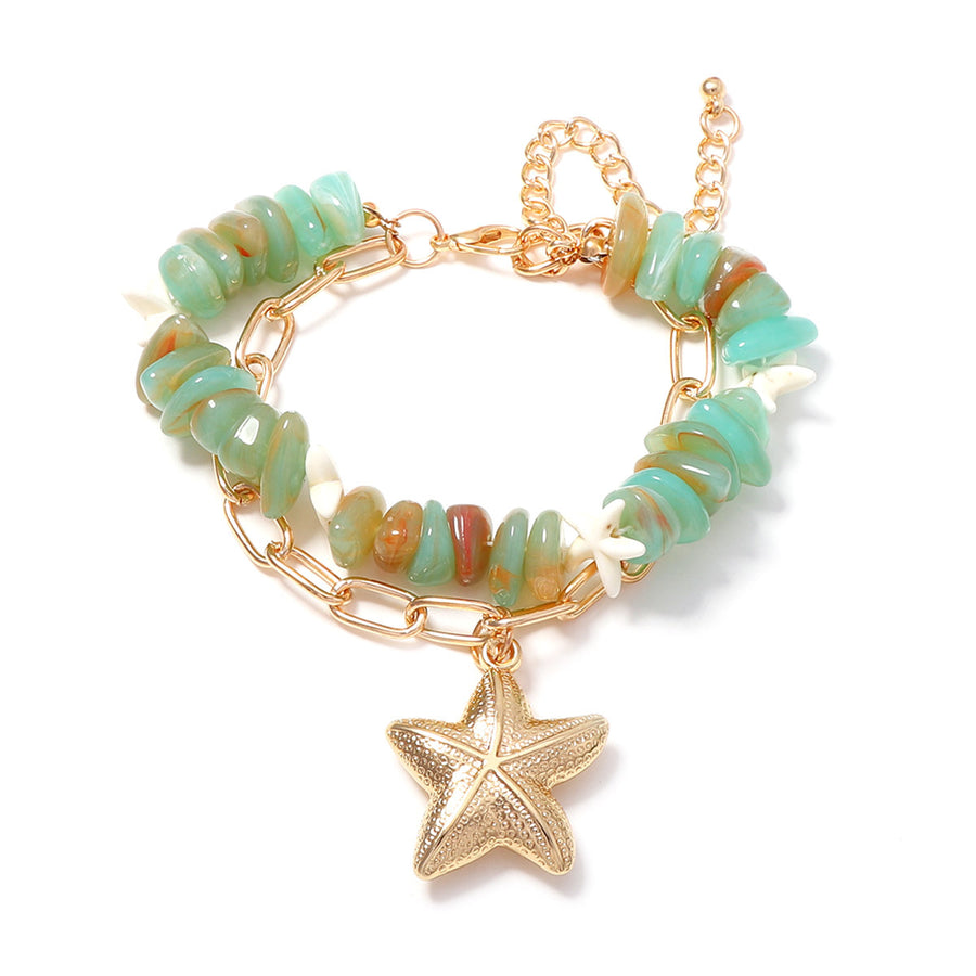 Summer Beach-Style Ombre Beaded Double-Layer Bracelet