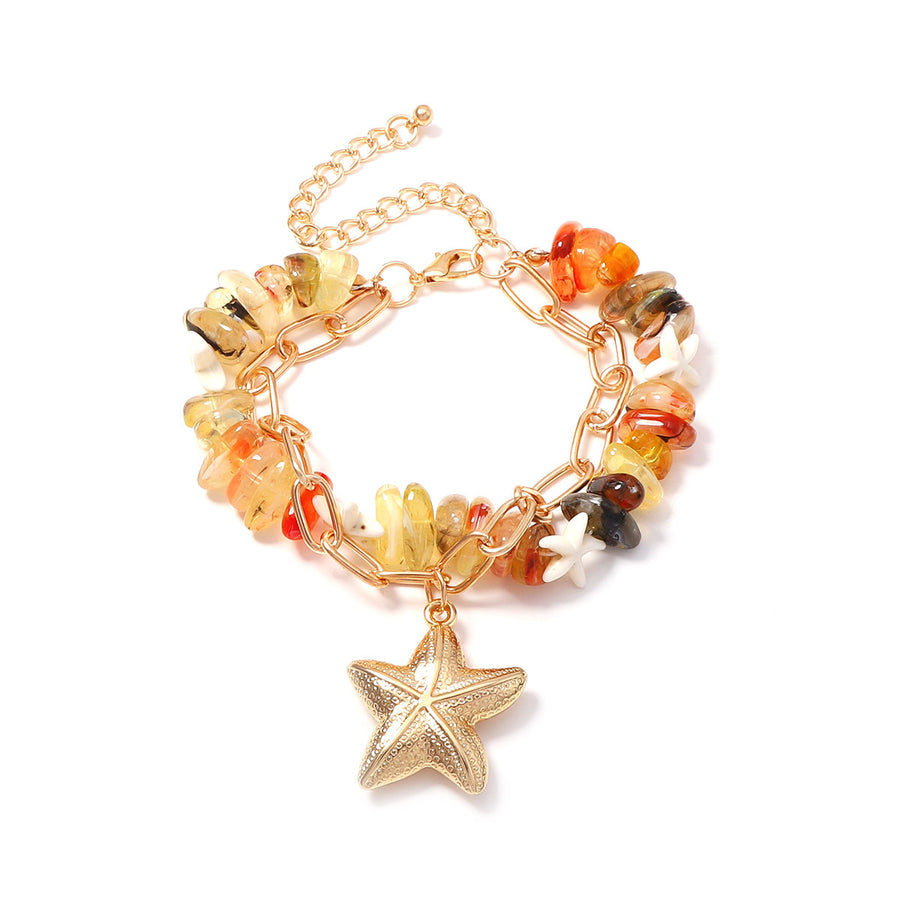 Summer Beach-Style Ombre Beaded Double-Layer Bracelet