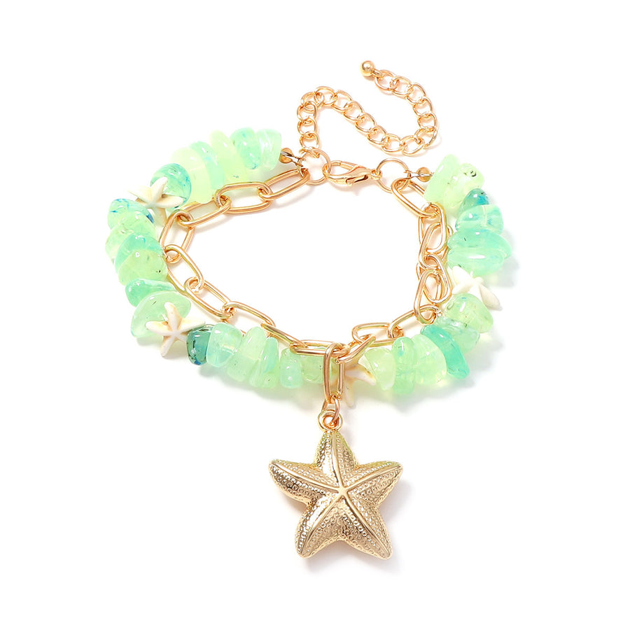 Summer Beach-Style Ombre Beaded Double-Layer Bracelet