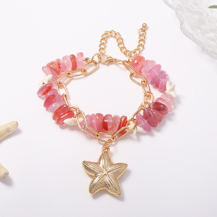Summer Beach-Style Ombre Beaded Double-Layer Bracelet