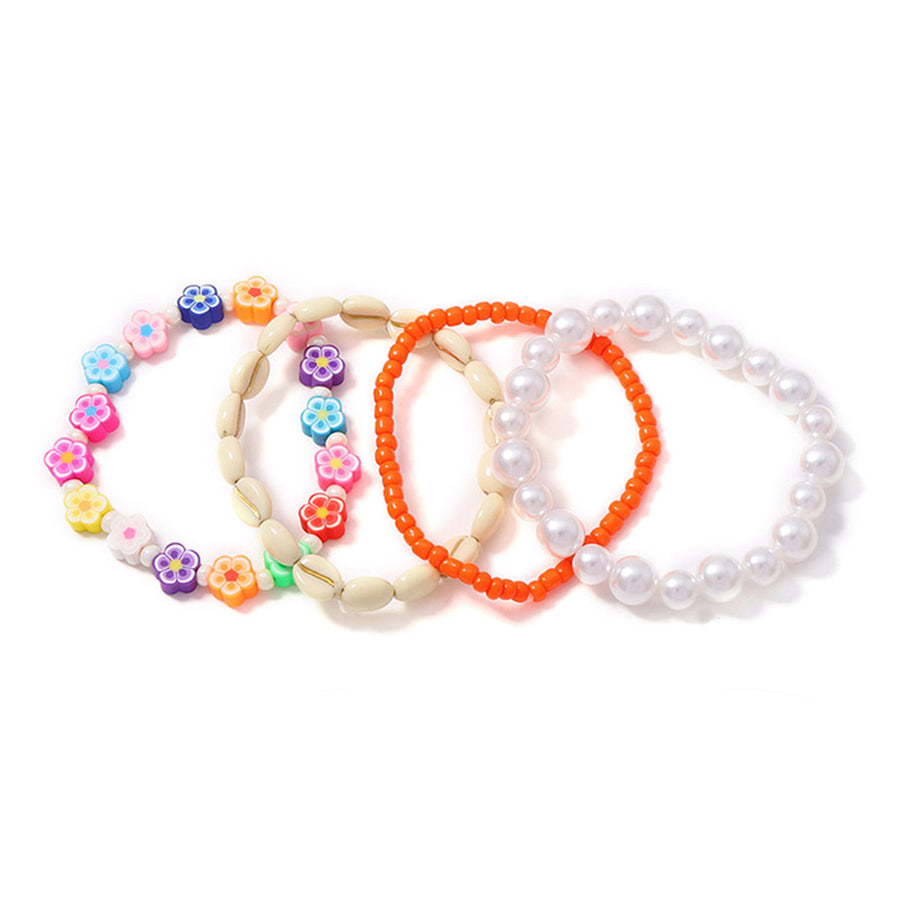Vibrant Floral Shell and Bead Bracelet for Every Occasion
