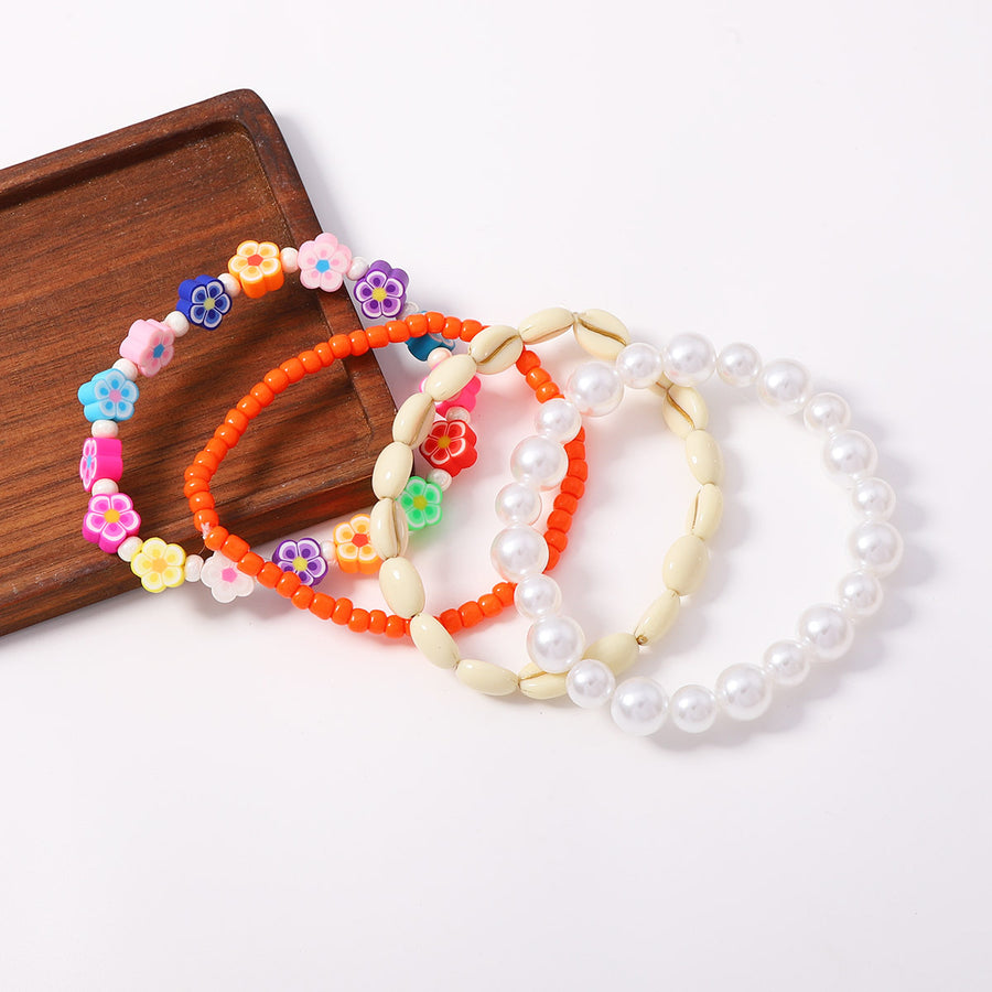 Vibrant Floral Shell and Bead Bracelet for Every Occasion