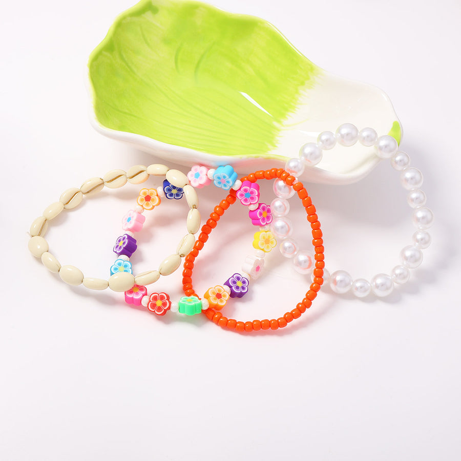 Vibrant Floral Shell and Bead Bracelet for Every Occasion