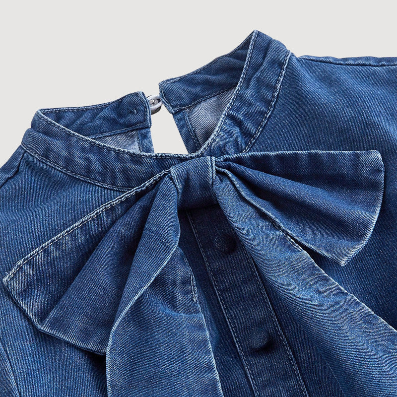 Womens Waist-Cinching Slim-Fit Denim Dress for Effortless Style