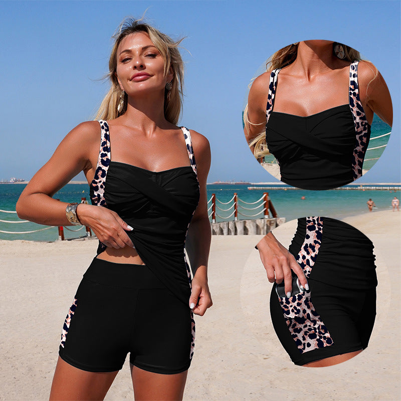 Womens Color-Block Two-Piece Sports Swimsuit for Active Fun