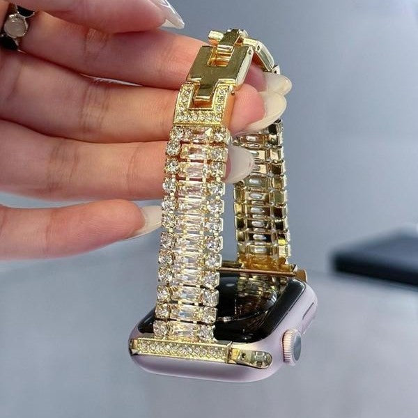 Shiny Zircon Metal Watch Band for Apple Watch Series 10 11 Ultra