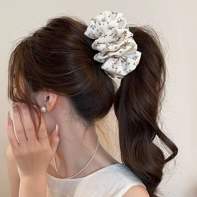 Pleated Fluffy Cloud-Shaped Hair Clip with Polka Dots