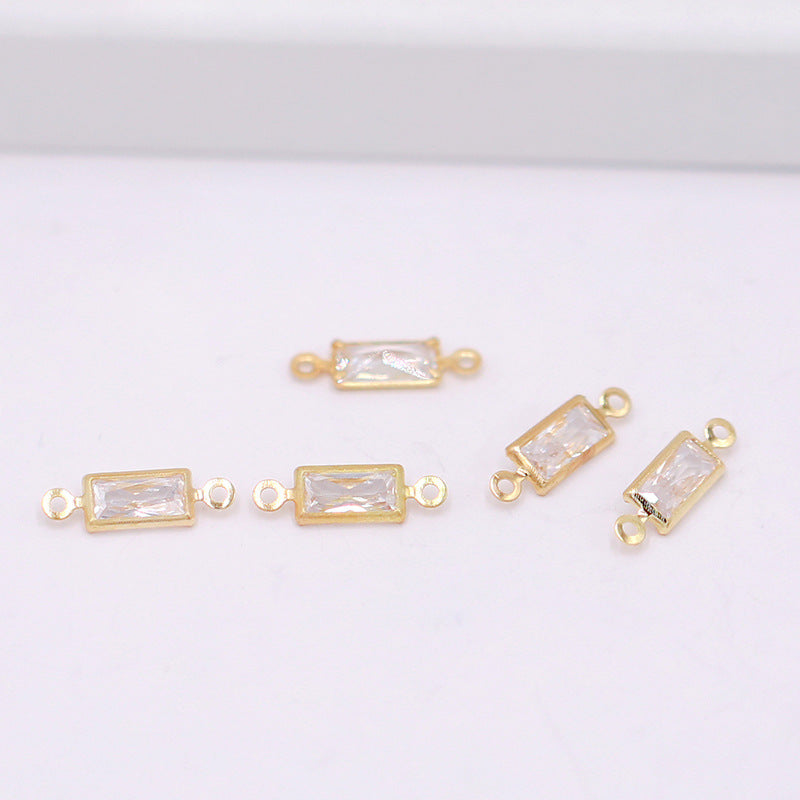 Geometric Zircon Bezel Set Pendant - Gold Plated Charm