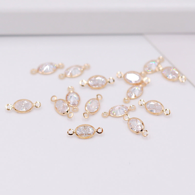 Geometric Zircon Bezel Set Pendant - Gold Plated Charm