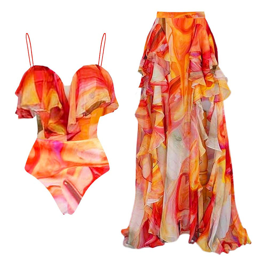 Womens One-Piece Swimsuit Beach Vacation Set - Stylish & Comfortable