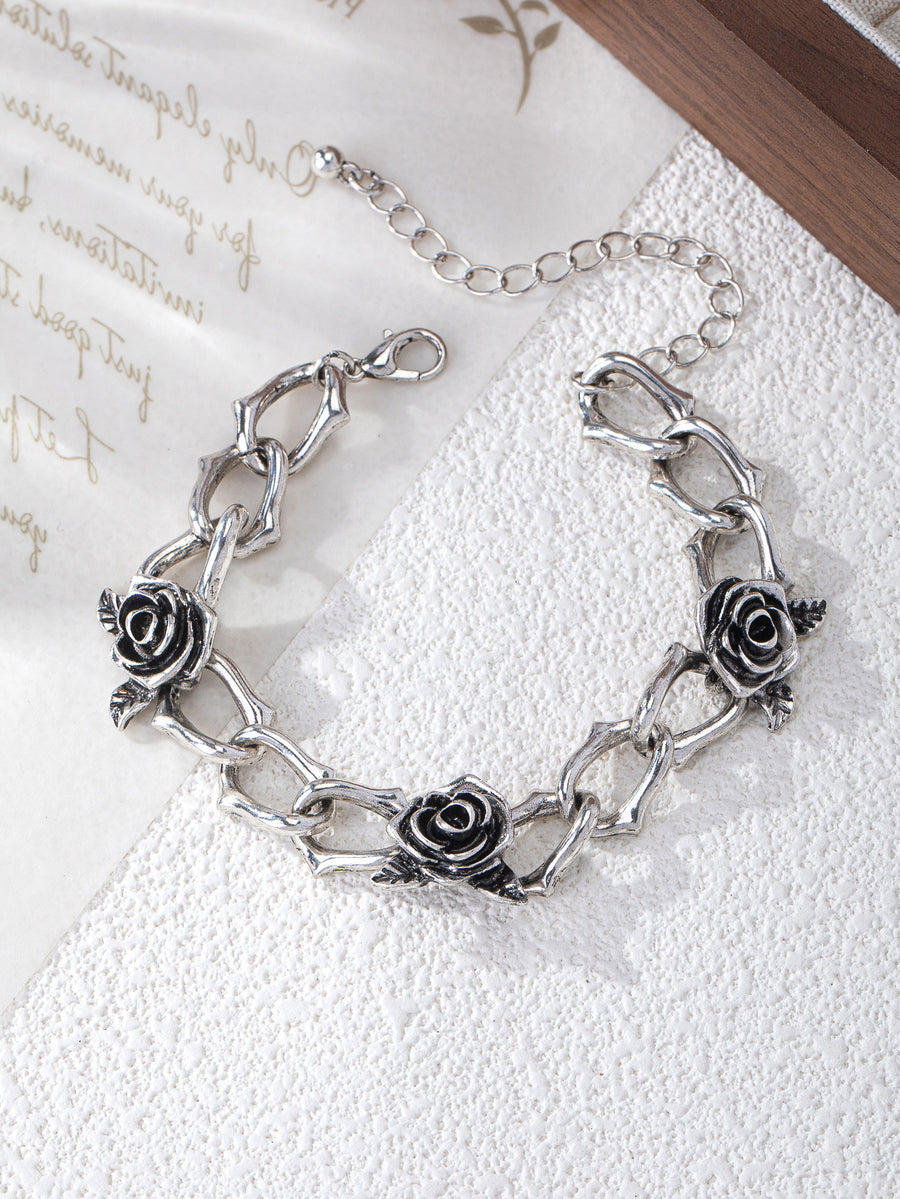 Retro-style Fashionable Rose-shaped Personalized Bracelet