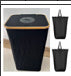 Bamboo Fabric Folding Trash Can for Home Office Storage