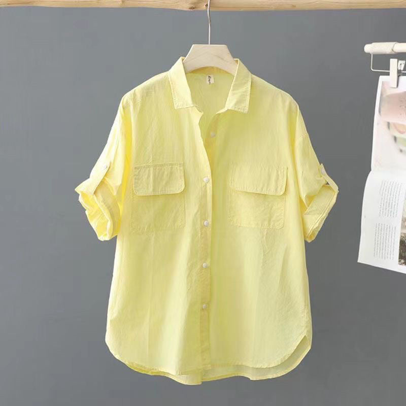 Korean-style Solid-color Blouse for Age-Reducing Elegance