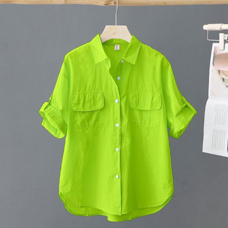 Korean-style Solid-color Blouse for Age-Reducing Elegance