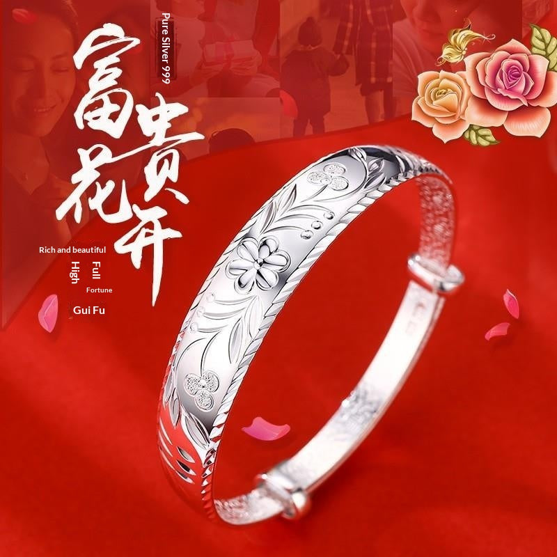 S999 Sterling Silver Women's Bracelet - Elegant & Timeless