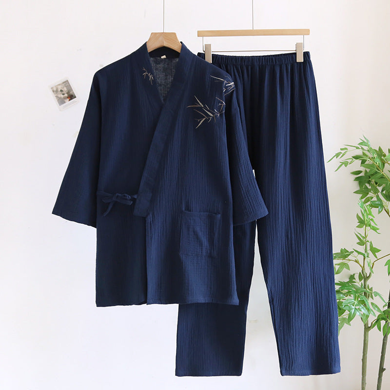 Double-layered Crepe Bamboo-patterned Hanfu Summer Pajamas