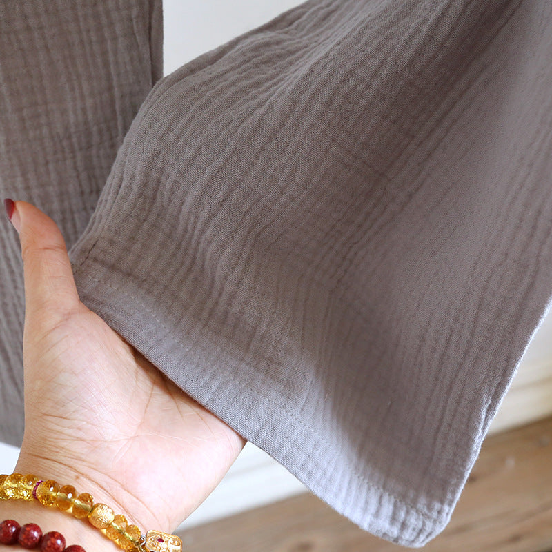 Double-layered Crepe Bamboo-patterned Hanfu Summer Pajamas